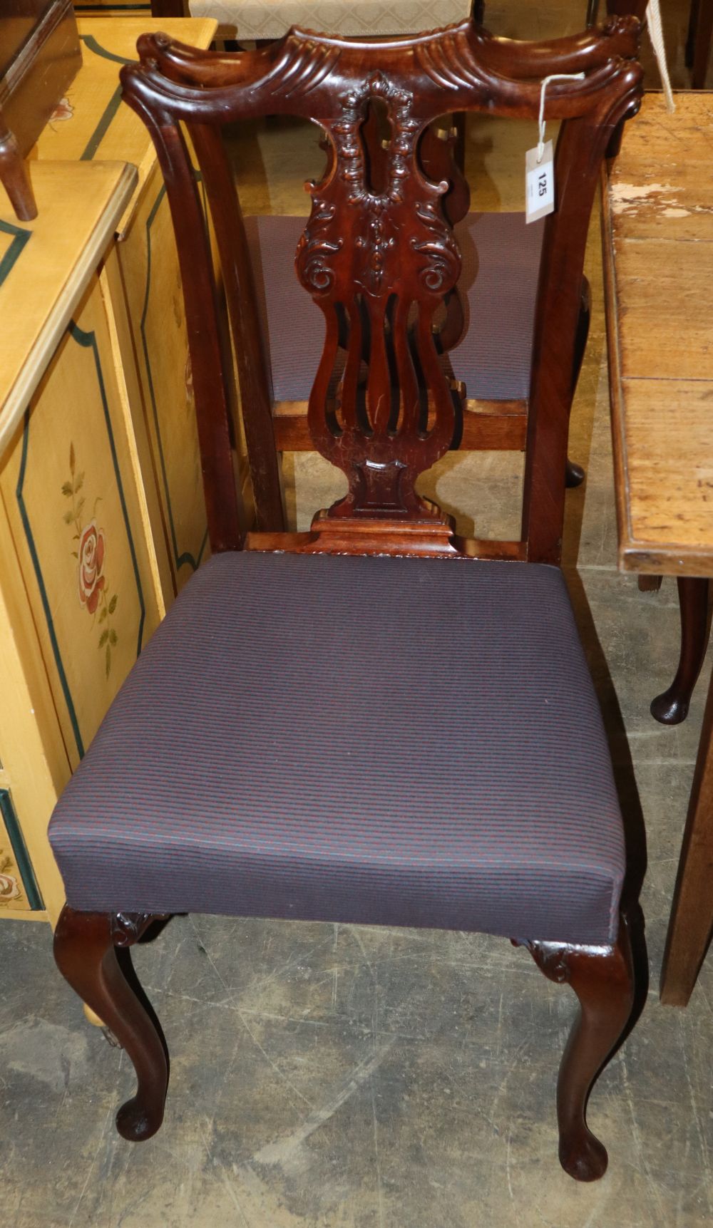 A set of nine George III design mahogany dining chairs